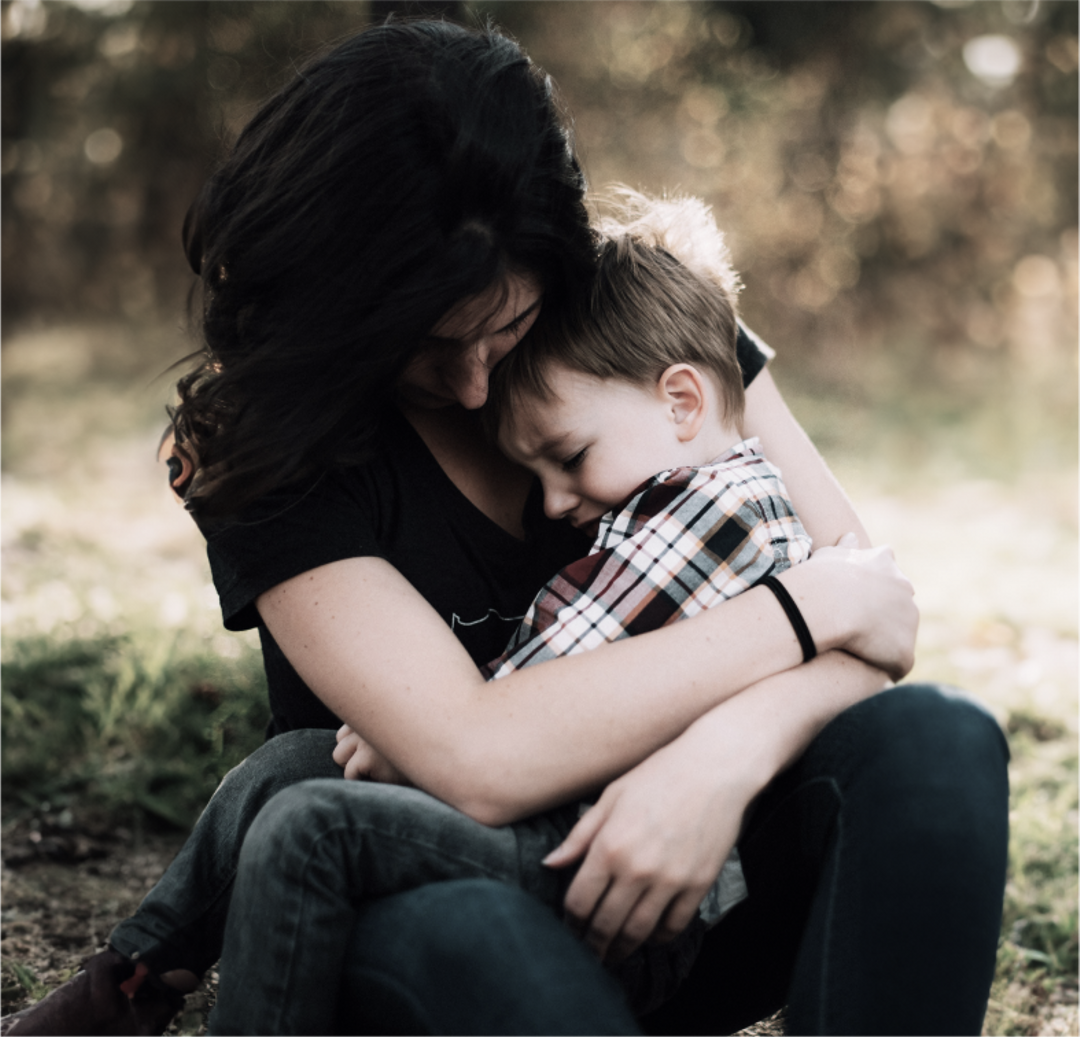 mum with child comforting each other